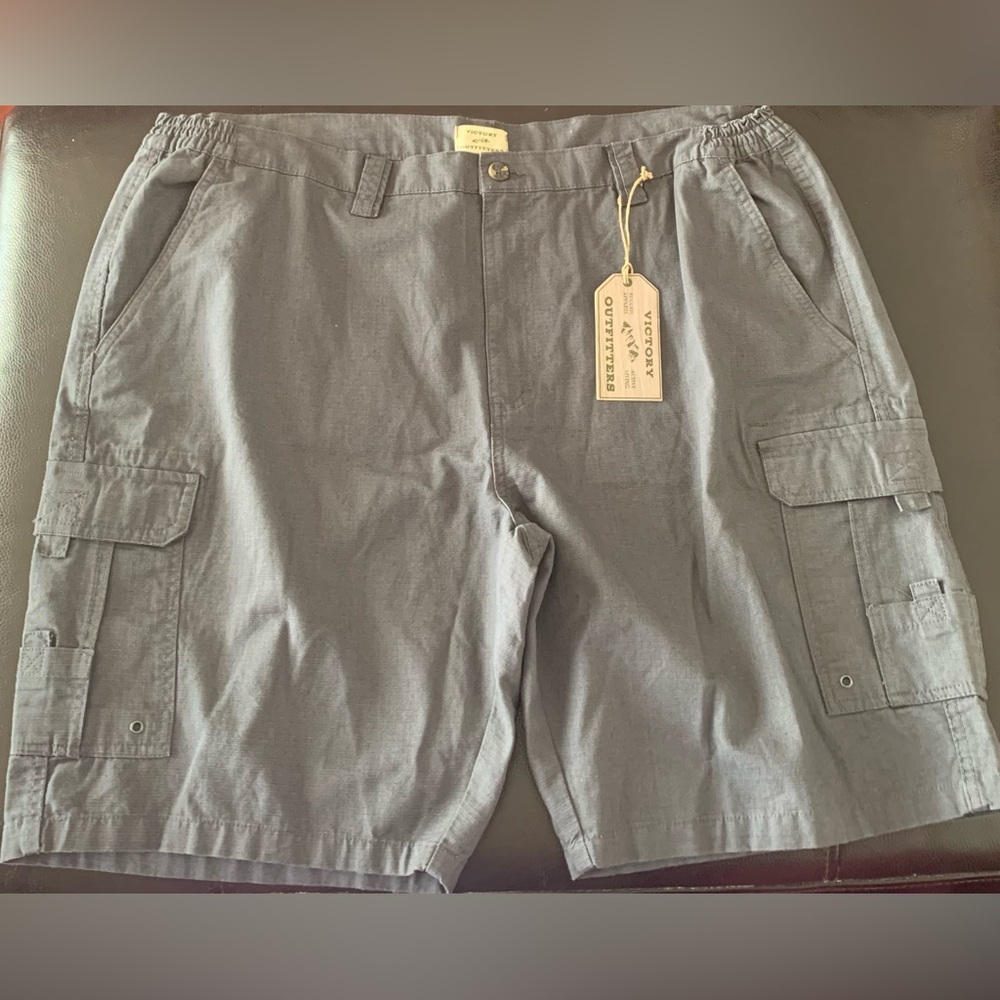 Victory Outfitters Carpenter Dressy Shorts Mens 42 Blue/Gray 100% Cotton Canvas